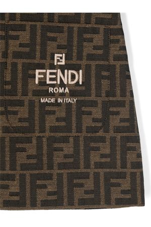 gonna in poliestere marrone FENDI KIDS | JFE151AQTKF15B6